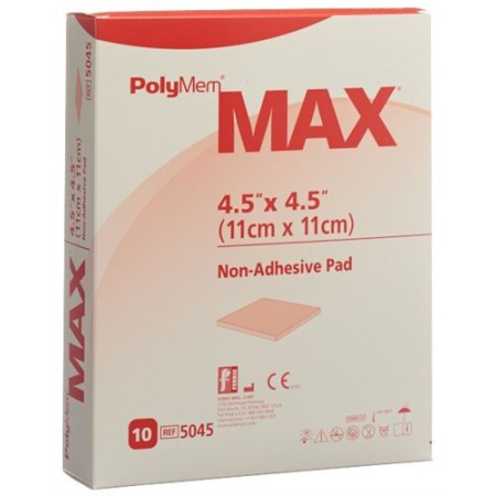 PolyMem MAX superabsorbant 11x11cm Non Adhésif stérile 10 x