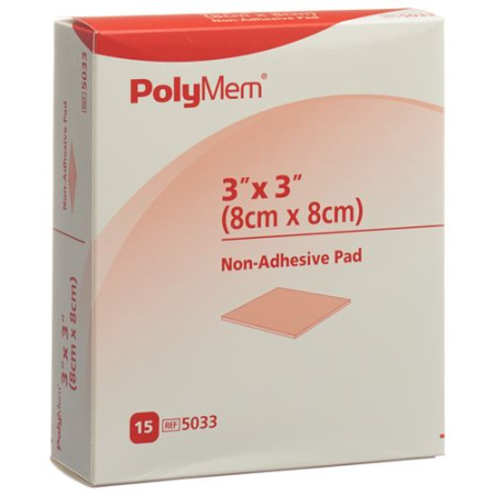 חבישה לפצעים של PolyMem 8x8 ס"מ לא דביקה x 15