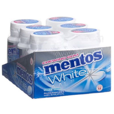 Mentos gum white sweet mint 6 x 75 ក្រាម។