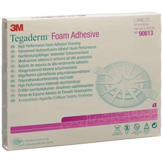 3M Tegaderm Foam 10x11cm oval adhesive 5 pieces