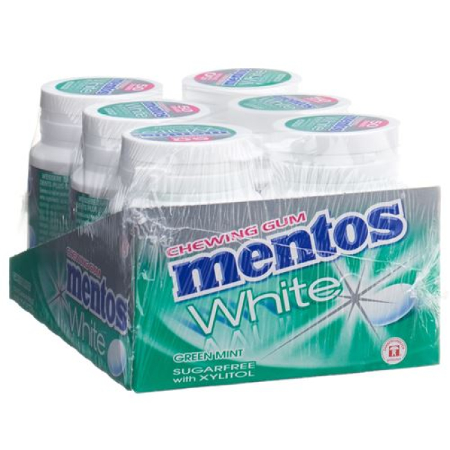 Mentos Gum Blanc Vert Menthe 6 x 75 g