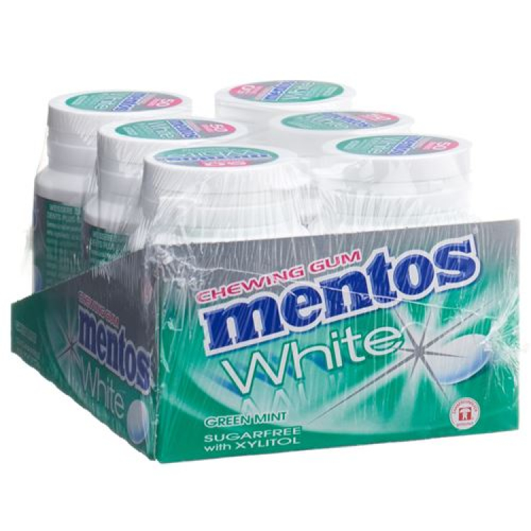 Mentos Kẹo Cao Su Trắng Xanh Bạc Hà 6 x 75 g