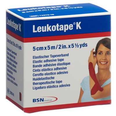 Leukotape K sillutiside sideaine 5mx5cm punane