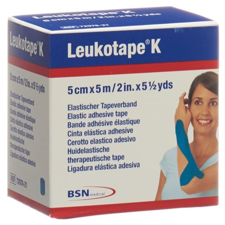 Leykotape qoplamali bog'lovchi 5mx5sm ko'k