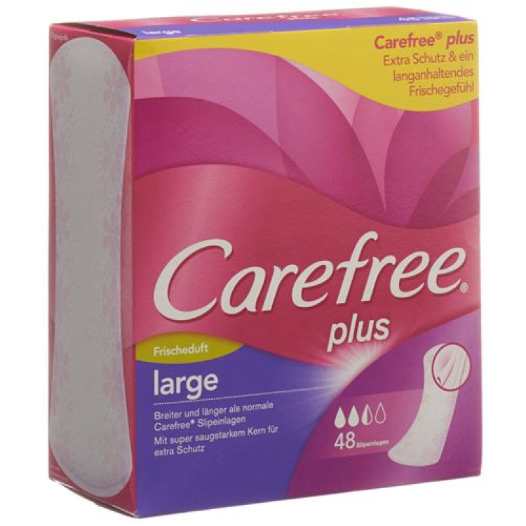 Carefree Plus Large Fresh Panty Liners 48 dona