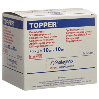 TOPPER slot compr 10x10cm sterile 50 bags 2 pcs