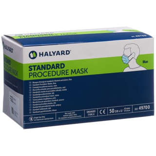 Halyard Procedure Mask suojasininen Tyyppi IIR 50 kpl