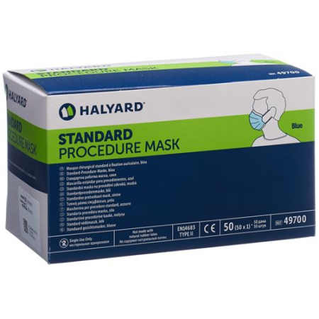 Halyard Procedure Mask protect blue Type IIR 50 шт
