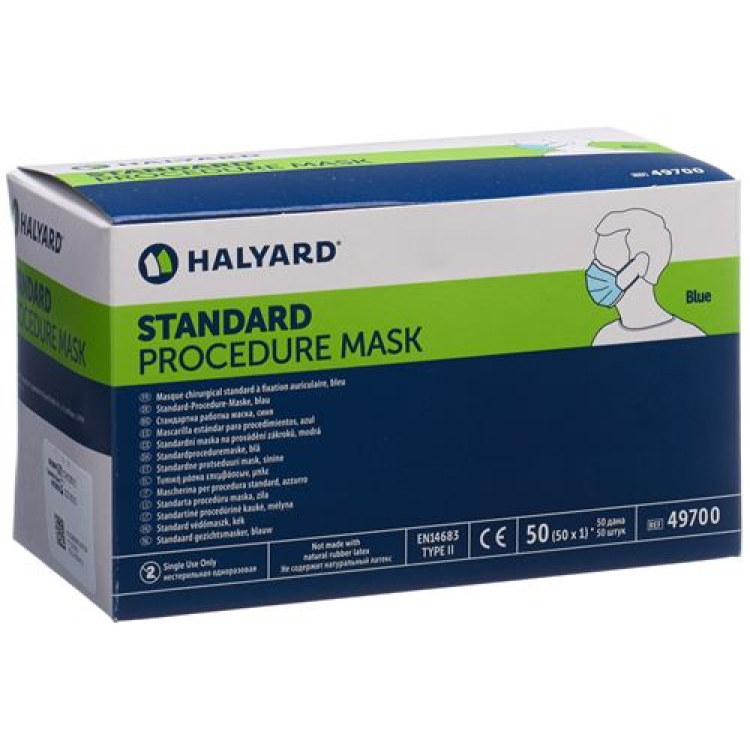 Halyard Procedure Mask protect blue Type IIR 50 бр