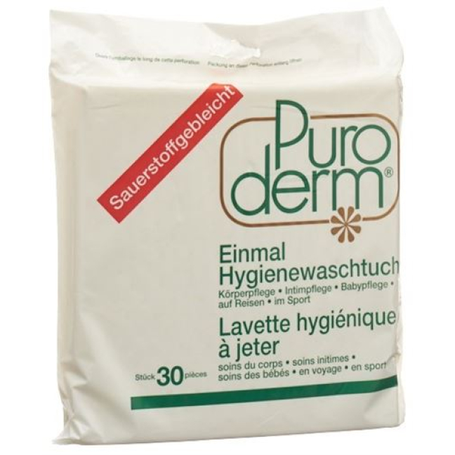 Buy PURODERM Once Hygiene washcloths 30 pcs Online from Switzerland