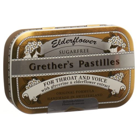 Grethers Elderflower pastillari shakarsiz Ds 110 g