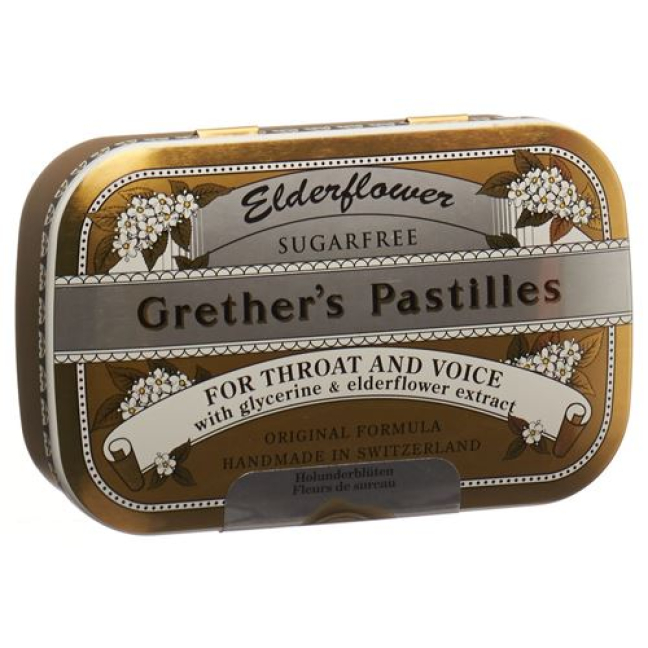 Grethers Elderflower pastillari shakarsiz Ds 110 g