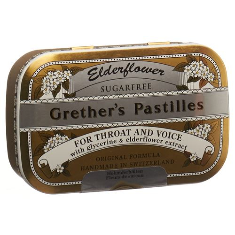 Grethers Elderflower pastillas sin azucar Ds 110 g