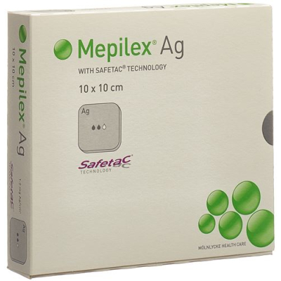 Mepilex ag safetac pěnový obvaz 10x10cm silikonový 5 ks