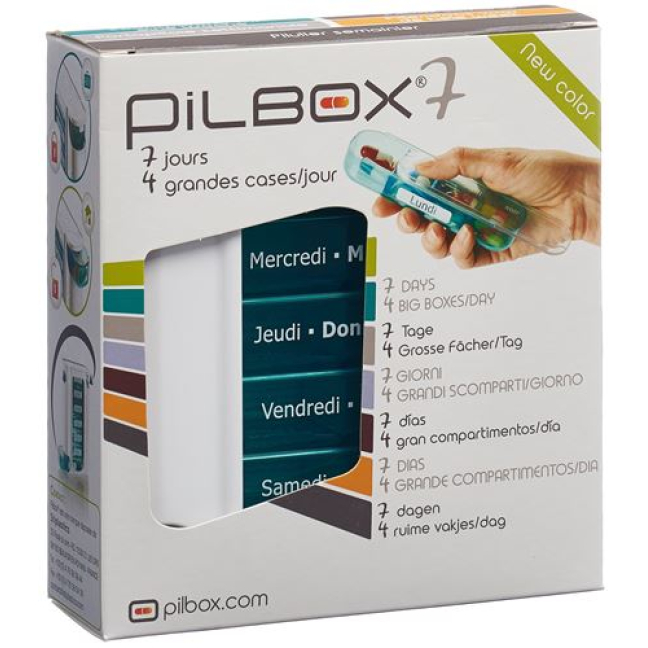 Dávkovač léků Pilbox 7 7 dní německy / francouzsky