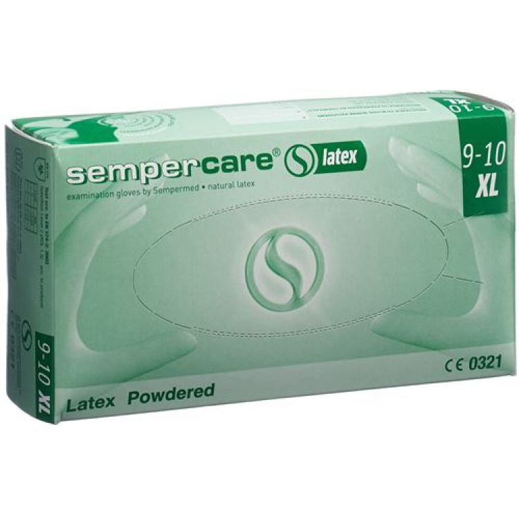 Sempercare Gloves Latex XL припудрені нестерильні 90 шт