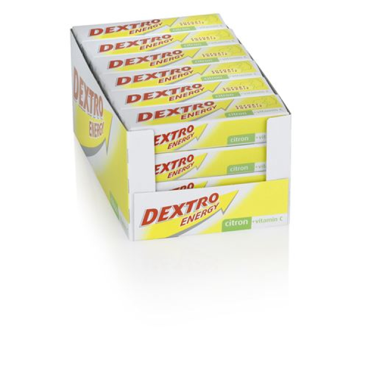 Dextro Energy Tabl Citron 24/22 Dėžutė 24 x 14 vnt