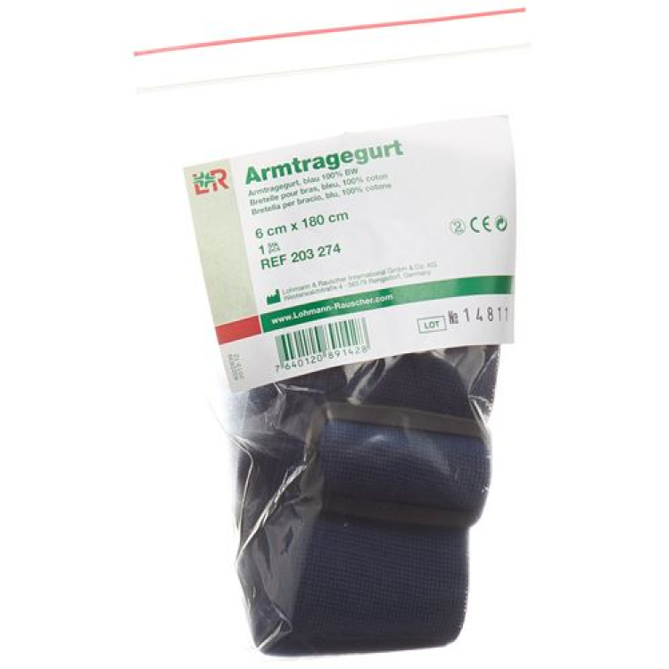 Tobler Armtragegurt 6cmx180cm blauw