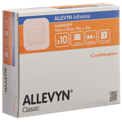 пов'язка allevyn adhesive ранова 10х10см 10 шт