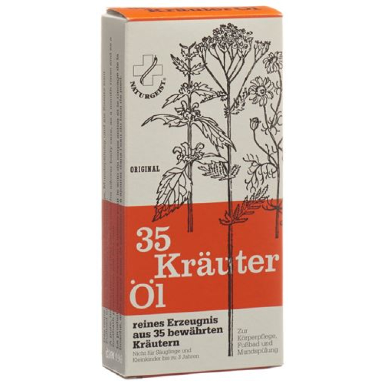 Naturgeist Original 35 vaistažolių aliejaus stiklinis buteliukas 80 ml