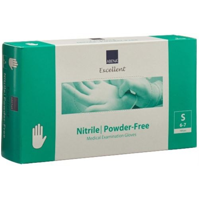 ABENA Examination Gloves Nitrile powder free S white 100 pcs