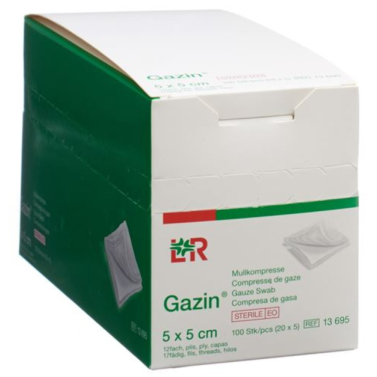 ست Gazin Mullkompressen 5x5cm 12x استریل 20x5 عدد