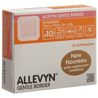 Allevyn Gentle Border wound dressing 7.5x7.5cm 10 pcs