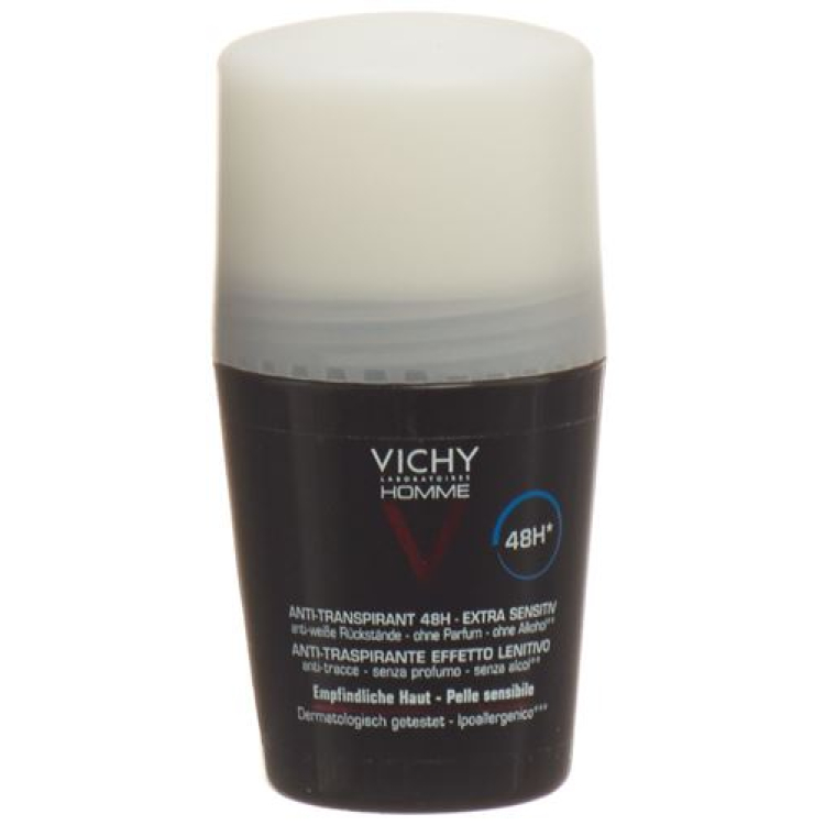 Vichy Homme Deo 48H roll-on för känslig hud 50ml