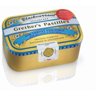 Grethers Blackcurrant Pastilles tanpa gula Ds 440 g