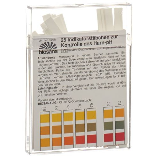 Bastões indicadores Biosana pH 4,5 - 9,25 25 peças