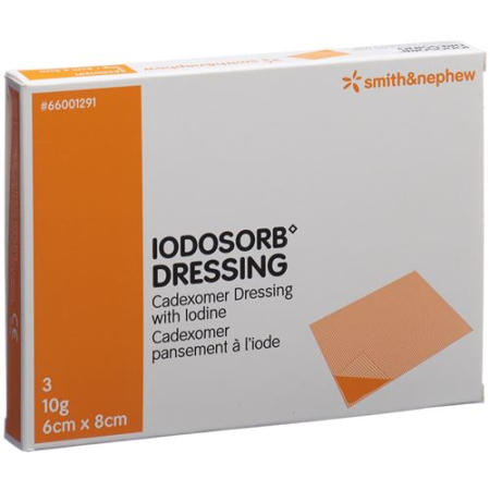 Iodosorb dressing 10 g 6x8cm 3 pcs