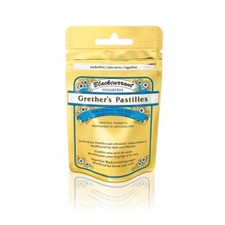 Grethers Pastilles Cassis sans sucre Ds 110 g