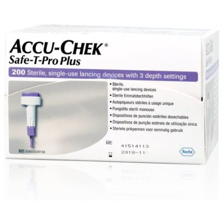 Accu-Chek Safe-T Pro Plus Ühekordne torkamine 200 tk