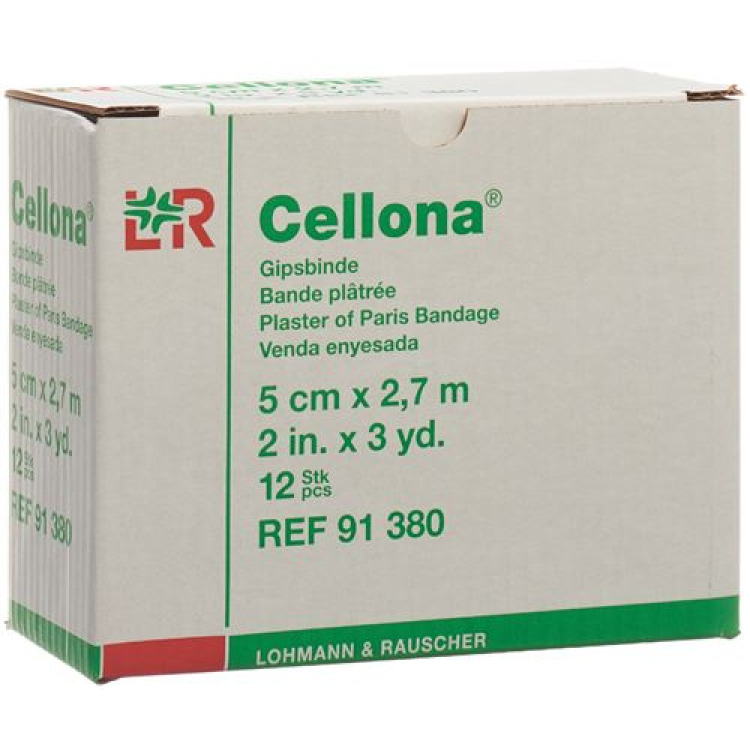 Pembalut plaster cellona 2.75mx5cm berkrim halus 12 pcs