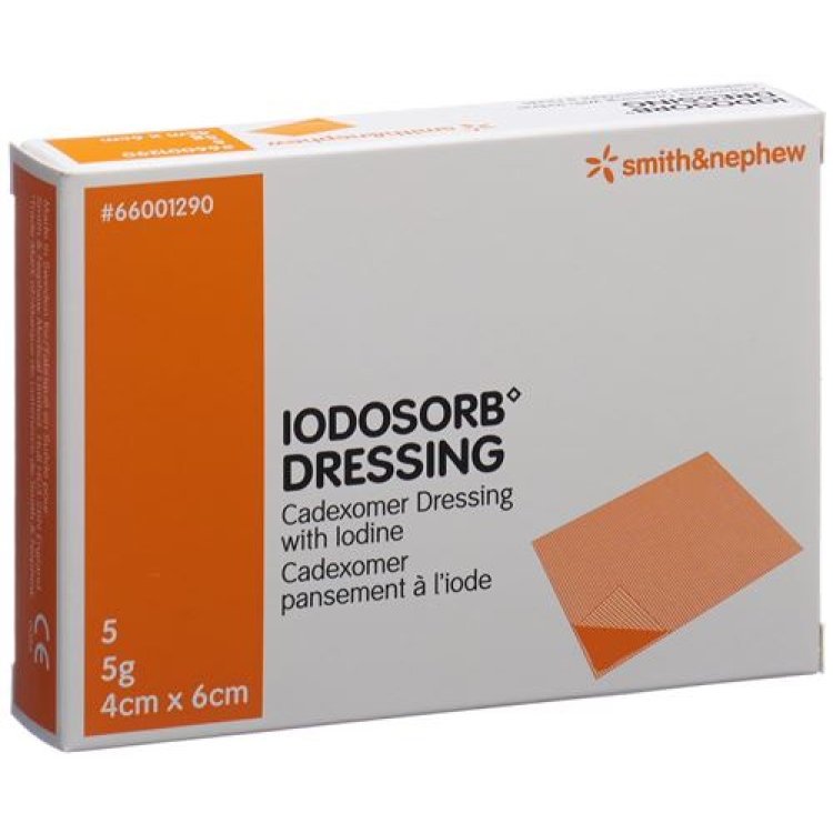 Iodosorb டிரஸ்ஸிங் 5 கிராம் 4x6cm 5 பிசிக்கள்