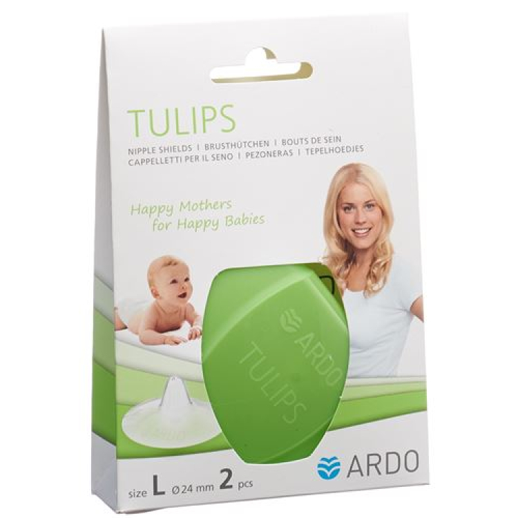 ប្រអប់ផ្ទុកស៊ីលីកូន Ardo TULIPS Brusthütchen L 2 ភី