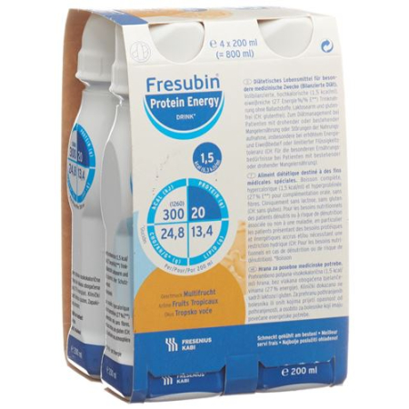 Fresubin Protein Energy DRINK Tropsko sadje 4 x 200 ml