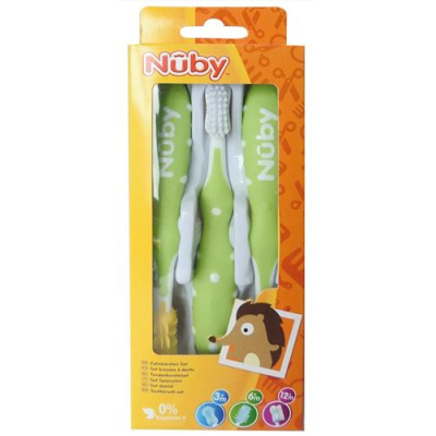 Nuby מאמן מברשת שיניים 3 שלבים