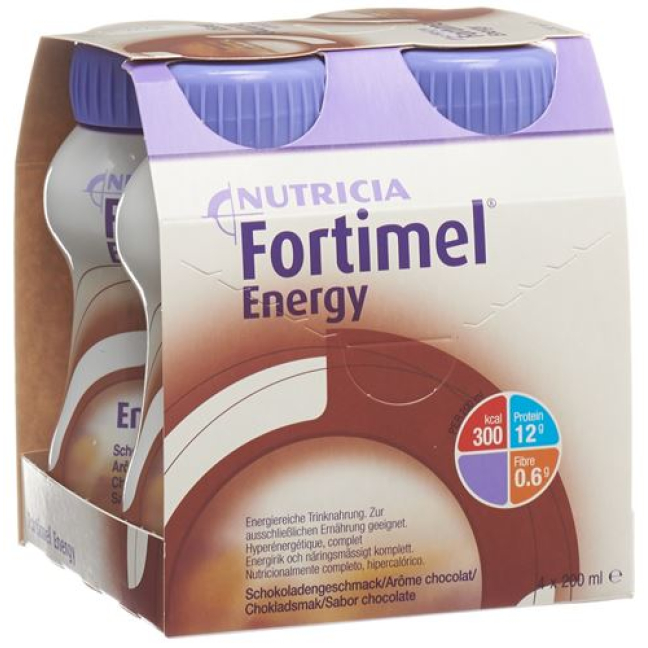 फोर्टिमेल एनर्जी चॉकलेट 4 बोतलें 200 मिली