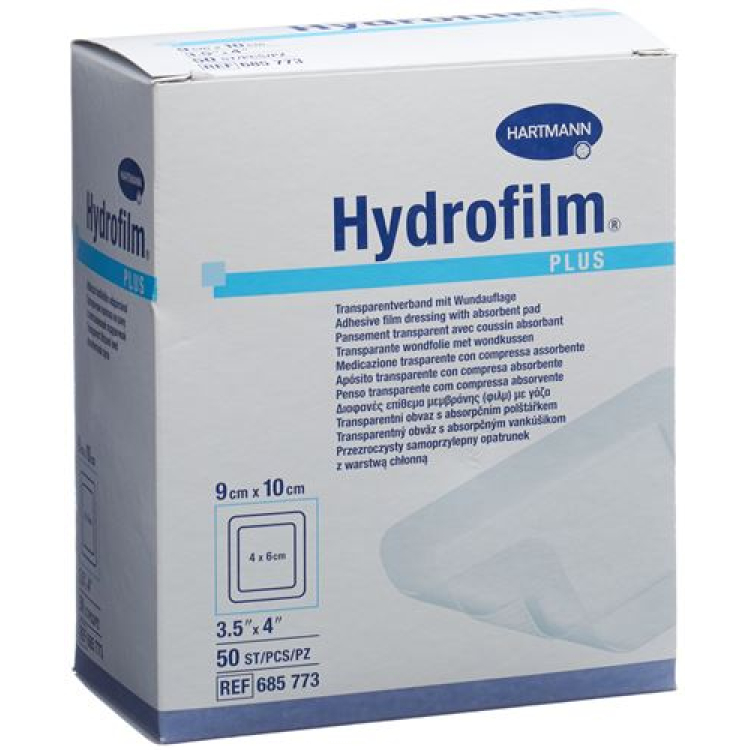 Hydrofilm PLUS waterdicht verband 9x10cm steriel 50 st