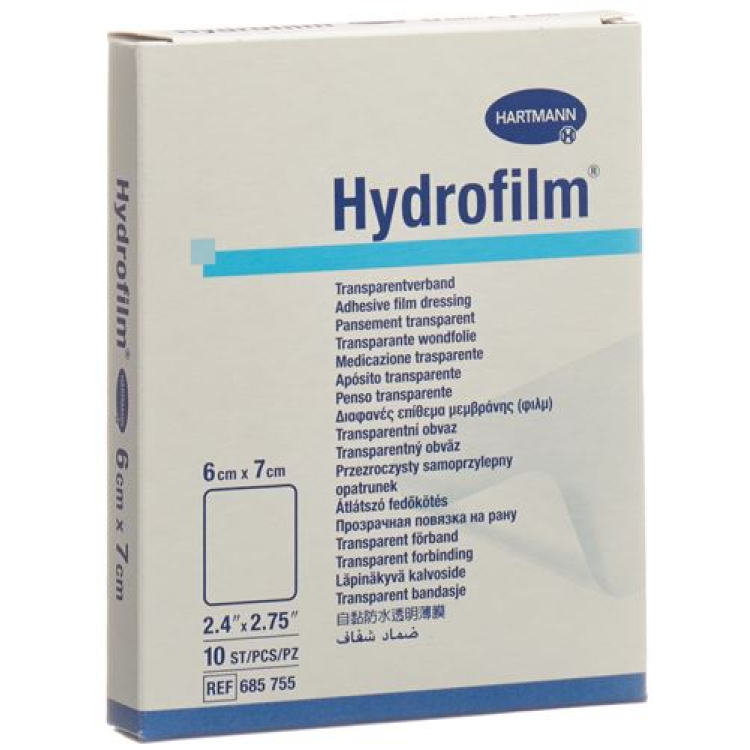 Hydrofilm transparant verband 6x7cm 10 st