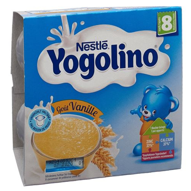 Nestlé Yogolino Goût Vanilje 8 måneder 4 x 100g