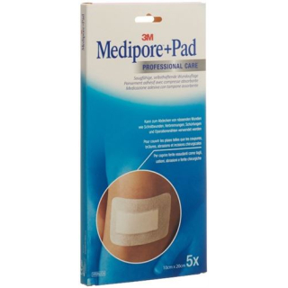 3M Medipore+Pad 10x20cm wound pad 5x15.5cm 5 pcs