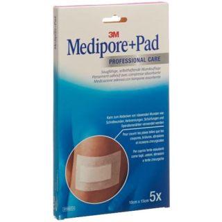 3M Medipore+Pad 10x15cm wound pad 5x10.5cm 5 pcs