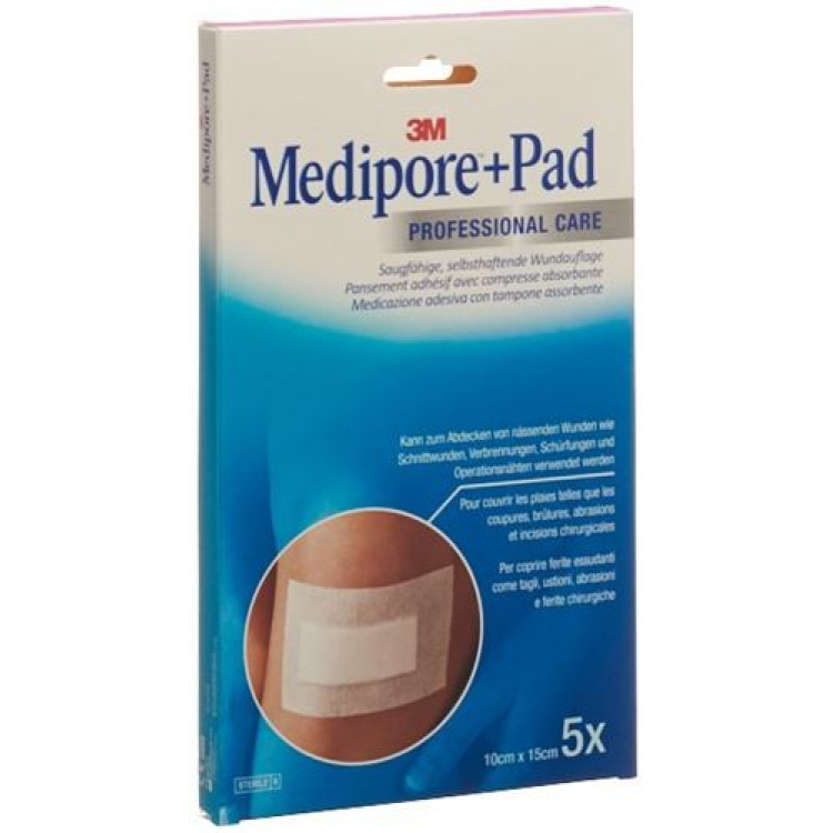 3M Medipore Brand + Pad 10x15cm Wound Pad 5x10.5cm 5 pcs