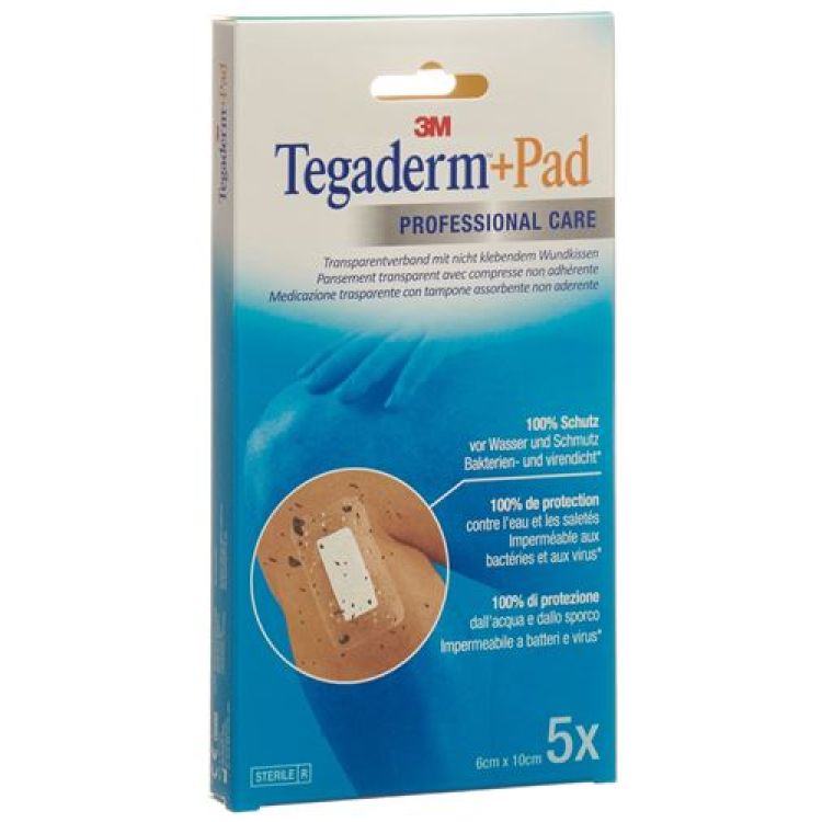 3M Tegaderm + Pad 6x10см прокладка для намотки 2,5x6см 5 шт.