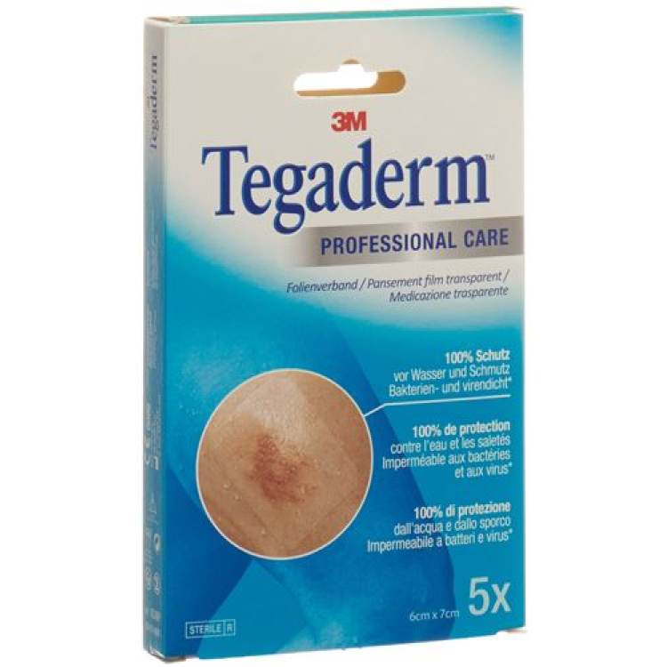 3M Tegaderm transparent forbindingsfilm 6x7cm 5 stk