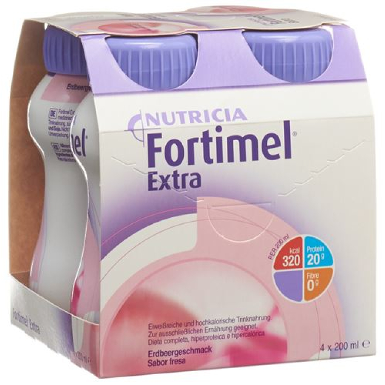 Fortimel Extra Strawberry 4 ბოთლი 200მლ