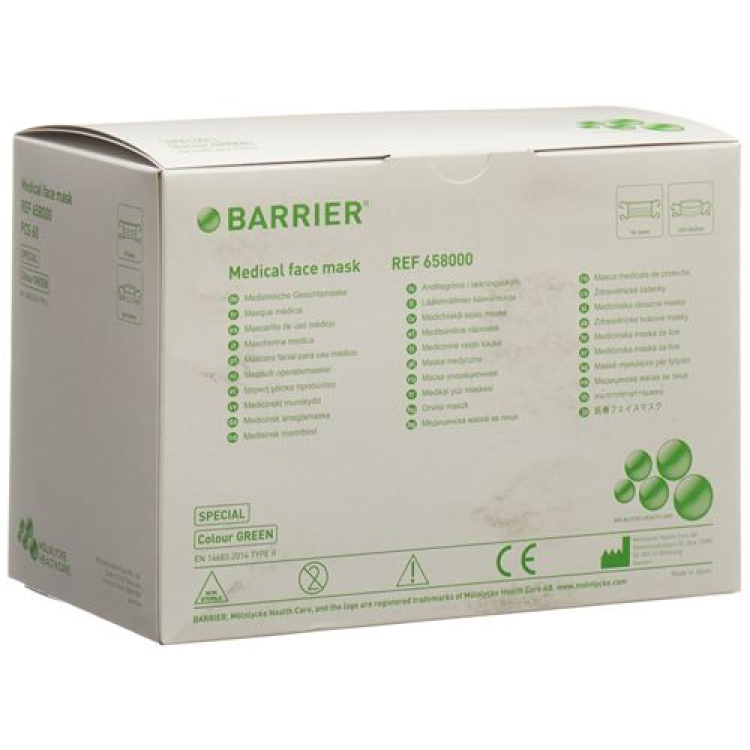 Barrière chirurgisch masker speciaal type II groene banden 60 st