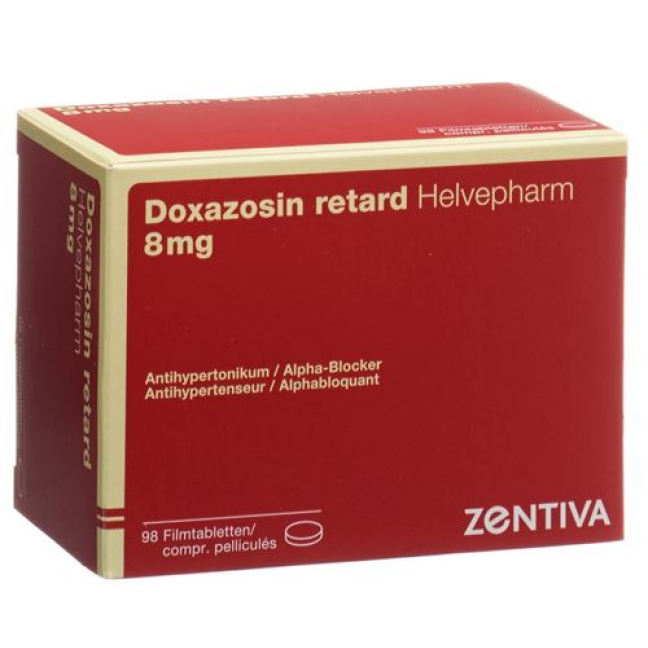 Doxazosin retard Helvepharm Ret Filmtabl 8 mg 98 pcs